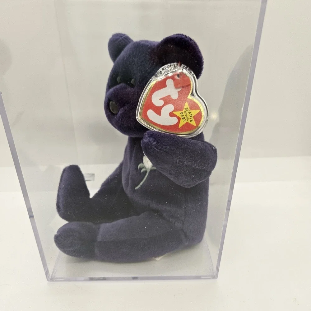 Ty Beanie Baby Princess‎ Diana Bear 1997 PE Pellets China w/ Tag & Display Case